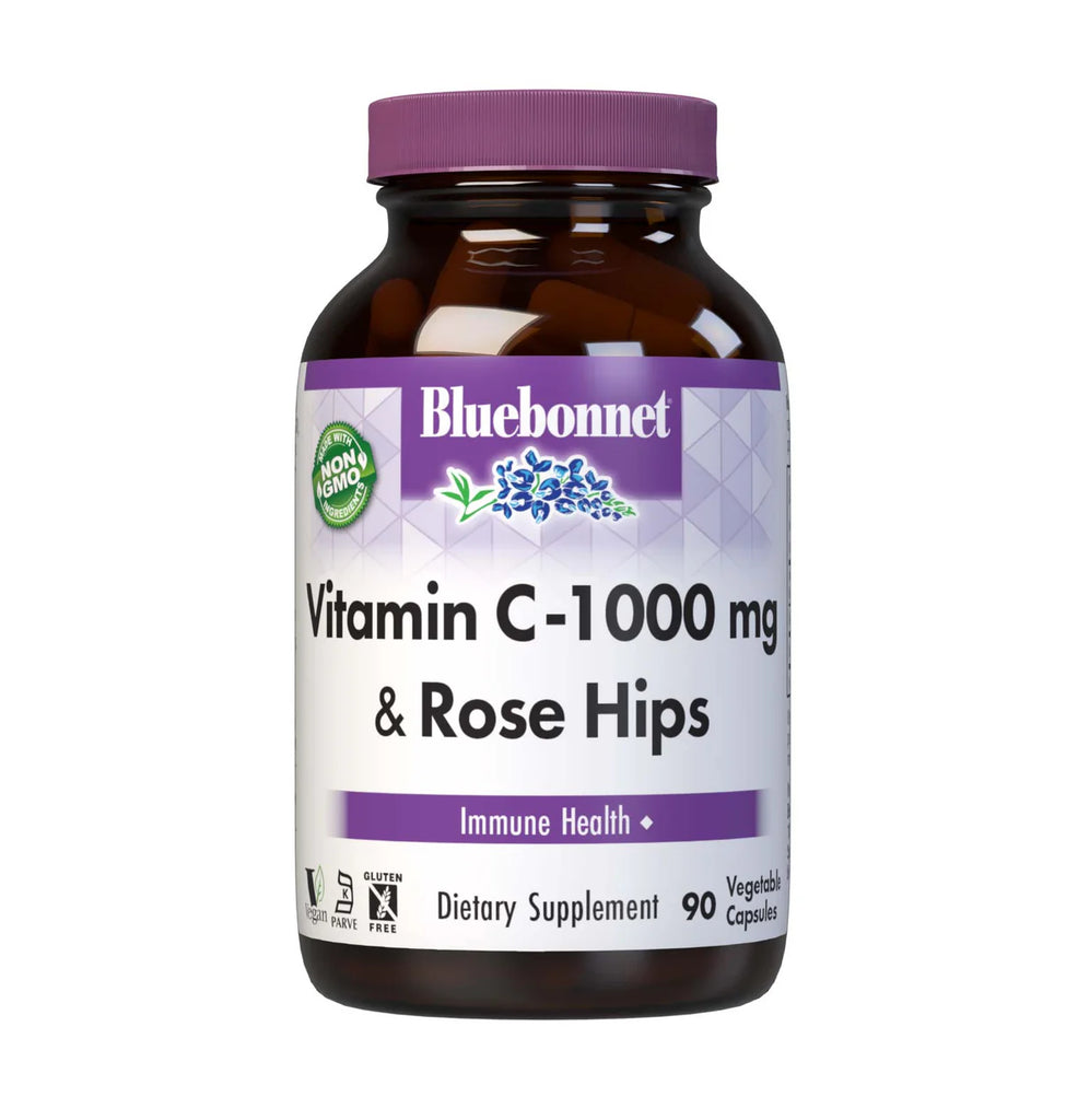 Bluebonnet Vitamin C-1000mg & Rose Hip Capsules 90