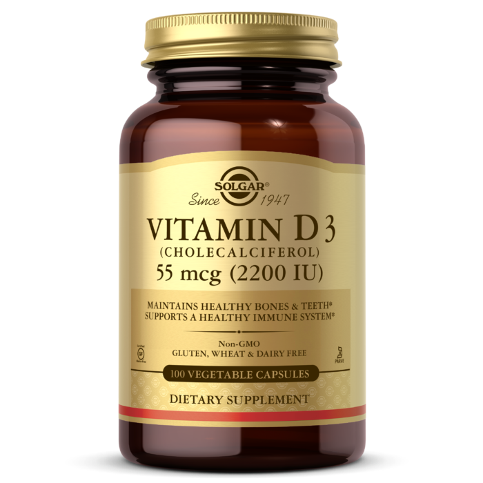SOLGAR VITAMIN D3 (CHOLECALCIFEROL) 55 MCG (2200 IU) VEGETABLE CAPSULES