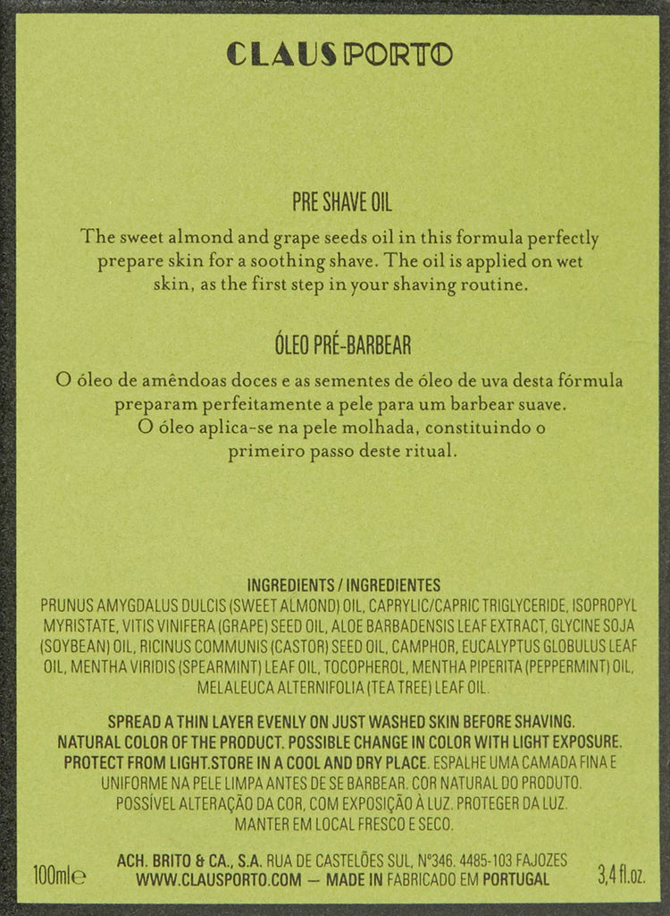 Claus Porto Musgo Real Pre Shave Oil, 3.4 Fl Oz