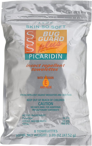 Avon Skin So Soft Bug Guard Plus Picaridin 8 Towelettes