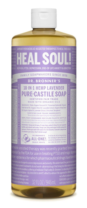 Dr.Bronner's Pure-Castile Liquid Soap lavender 16 fl oz