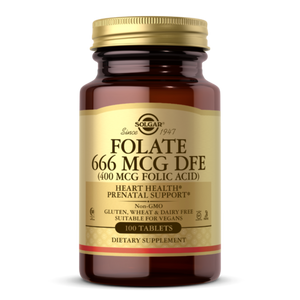 SOLGAR FOLATE 666 MCG DFE (FOLIC ACID 400 MCG) TABLETS