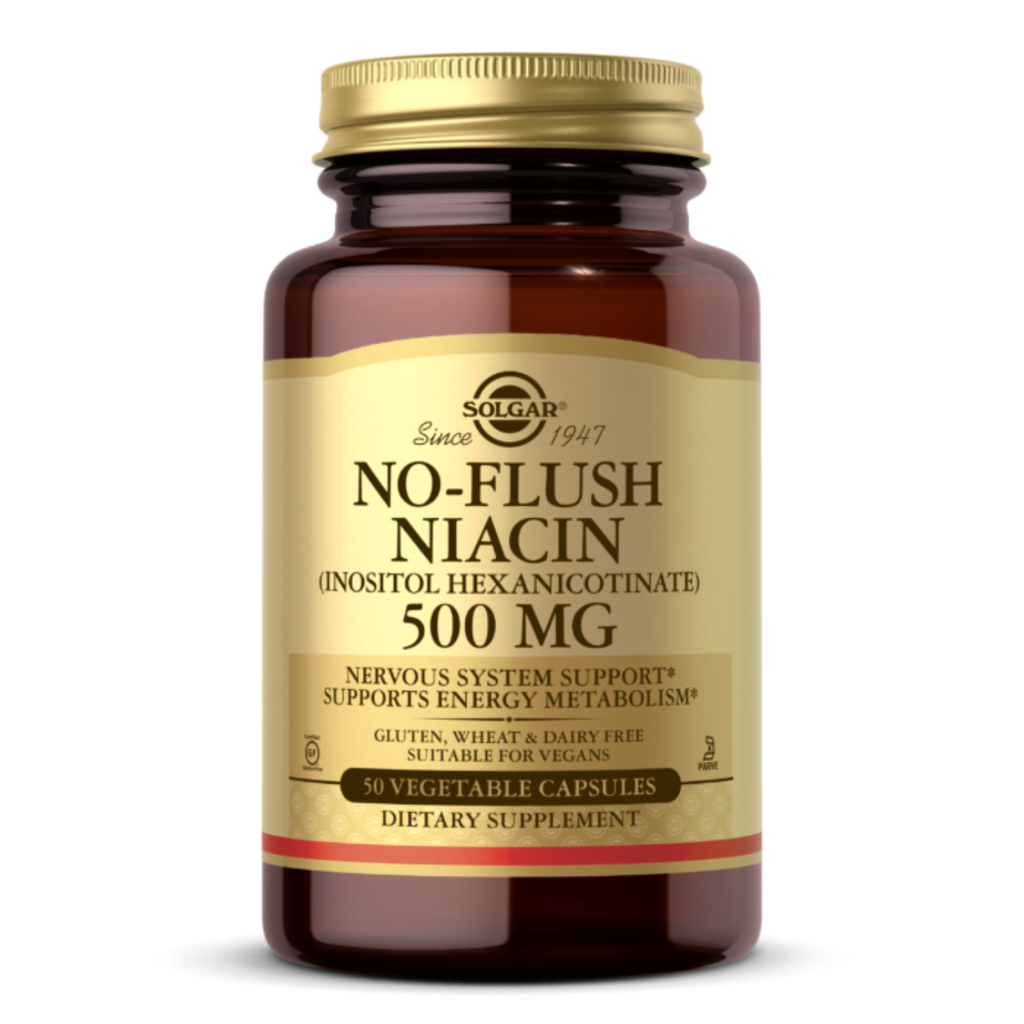 Solgar NO-FLUSH NIACIN 500 MG VEGETABLE CAPSULES (VITAMIN B3) (INOSITOL HEXANICOTINATE)