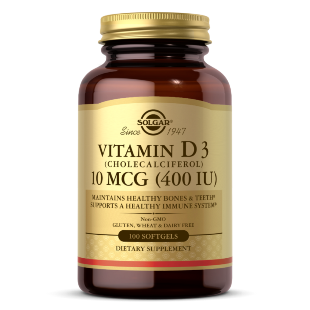 SOLGAR VITAMIN D3 (CHOLECALCIFEROL) 10 MCG (400 IU) SOFTGELS