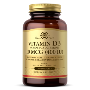 SOLGAR VITAMIN D3 (CHOLECALCIFEROL) 10 MCG (400 IU) SOFTGELS