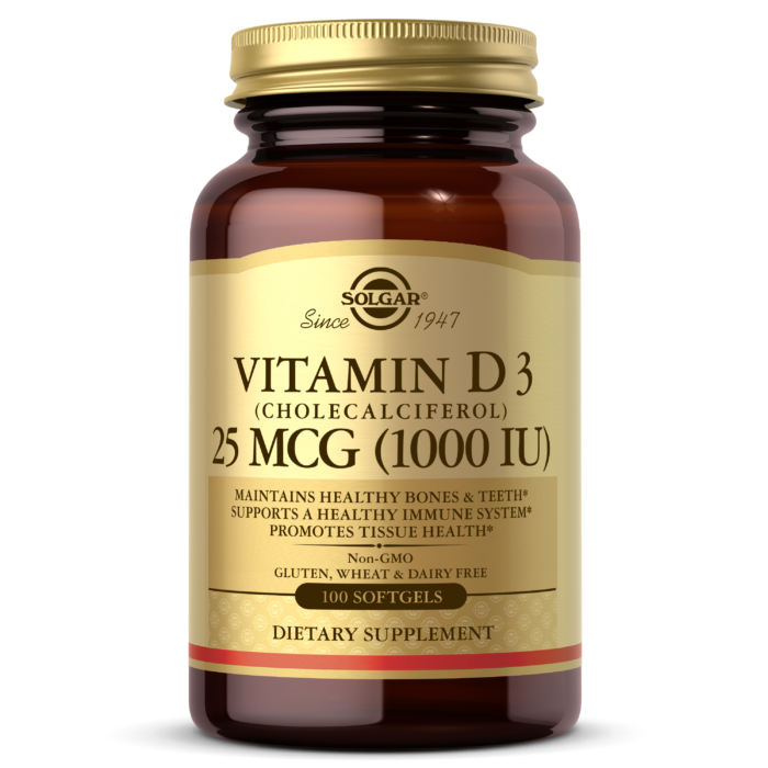 SOLGAR VITAMIN D3 (CHOLECALCIFEROL) 25 MCG (1000 IU) SOFTGELS