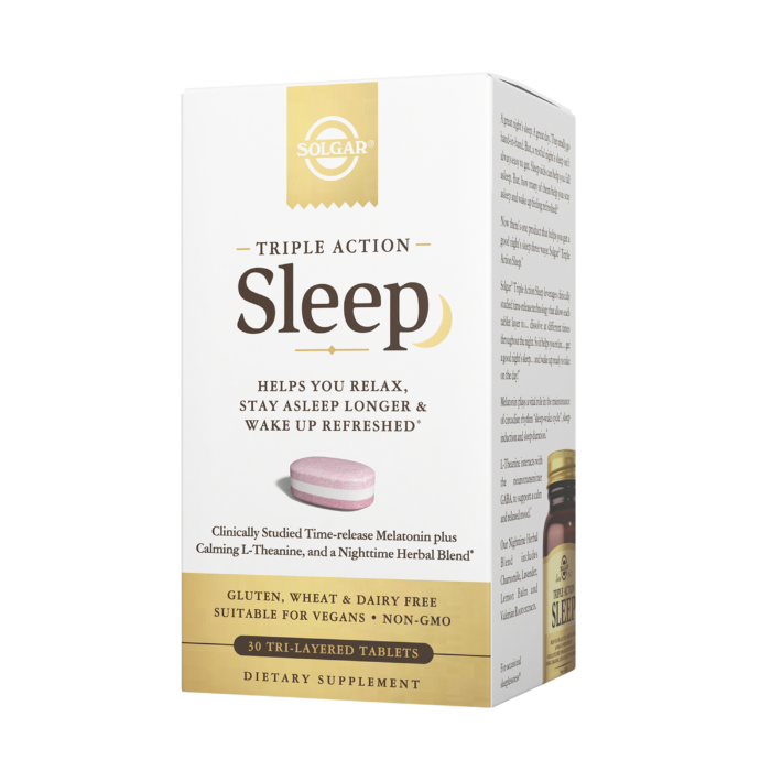 Solgar® Triple Action Sleep Tri-Layered Tablets (Select Size)