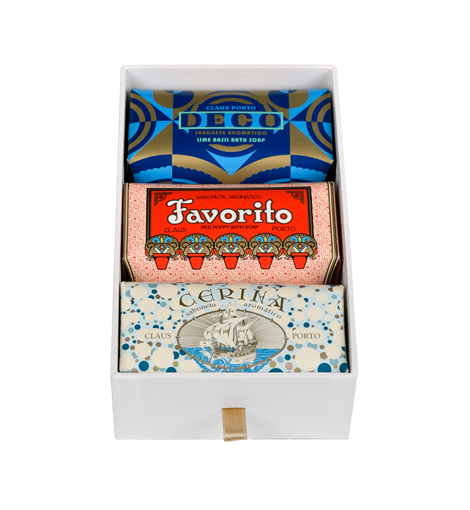 Claus Porto GIFT BOX DECO - 3 X 5,3 OZ. DECO | FAVORITO | CERINA