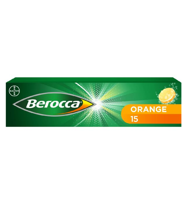 Berocca Orange Flavour 15 Sugar Free Effervescent Tablets