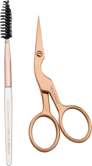 Tweezerman Rose Gold Brow Shaping Scissors & Brush