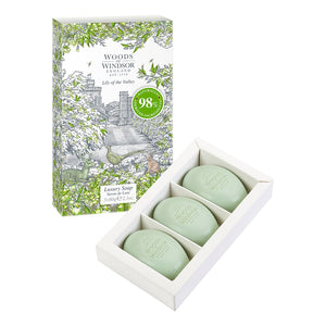 Woods of Windsor Lily Soap Bars, Moisturizing Shea Butter Soap Bar, 3 x 60g