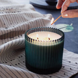 Soap & Paper Factory Roland Pine Two-Wick Forest Green Ribbed Glass Candle