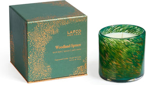 LAFCO New York Holiday Classic Candle, Woodland Spruce - 6.5 oz - 50-Hour Burn Time - Reusable, Hand Blown Glass Vessel