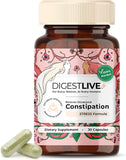 DigestLive Stress Constipation Relief Laxative for Women, 30 Capsules,100% Herbal Stool Softener - Female Gentle Natural Colon Cleanse, Detox, Bloating & Gas, Fast-Acting, Vegan, Gluten & GMO-Free