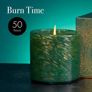 LAFCO New York Holiday Classic Candle, Woodland Spruce - 6.5 oz - 50-Hour Burn Time - Reusable, Hand Blown Glass Vessel