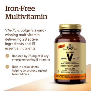 SOLGAR VM FORMULA 75 IRON FREE