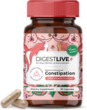 DigestLive Menopause Constipation Relief Laxative for Women, 30 Capsules,100% Herbal Stool Softener - Female Gentle Natural Colon Cleanse, Detox, Bloating & Gas, Fast-Acting, Vegan, Gluten & GMO-Free