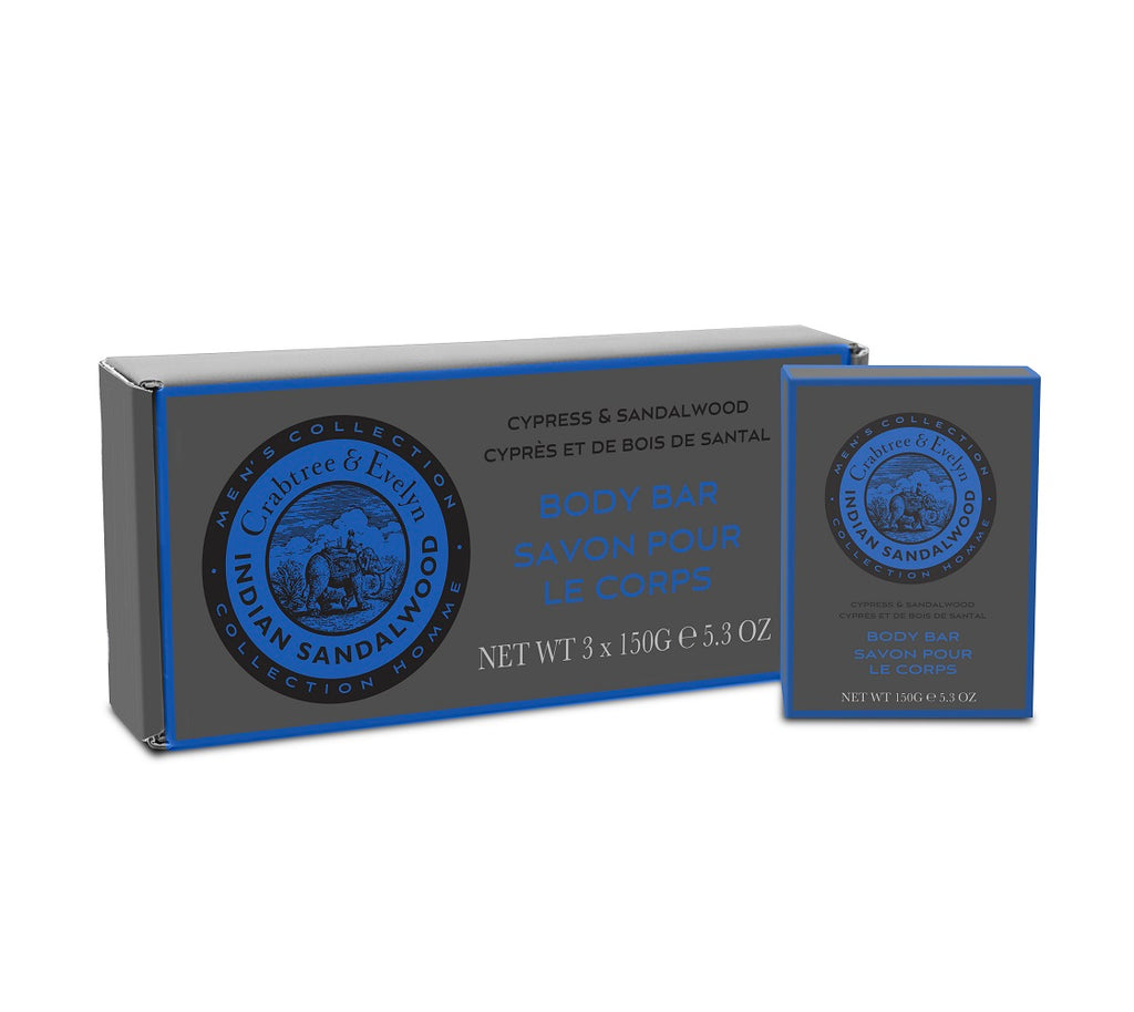 Crabtree & Evelyn Indian Sandalwood Body Bar Soap 3x 5.29 oz