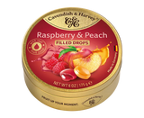 Cavendish & Harvey Raspberry & Peach Filled Drops In Tin 175g