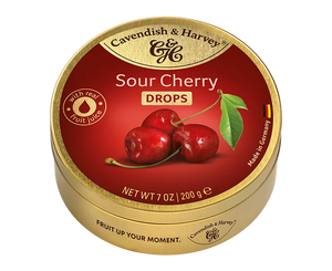 Cavendish & Harvey Sour Cherry Fruit Drops In Tin 200g