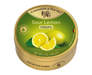 Cavendish & Harvey Sour Lemon Fruit Drops In Tin 200g