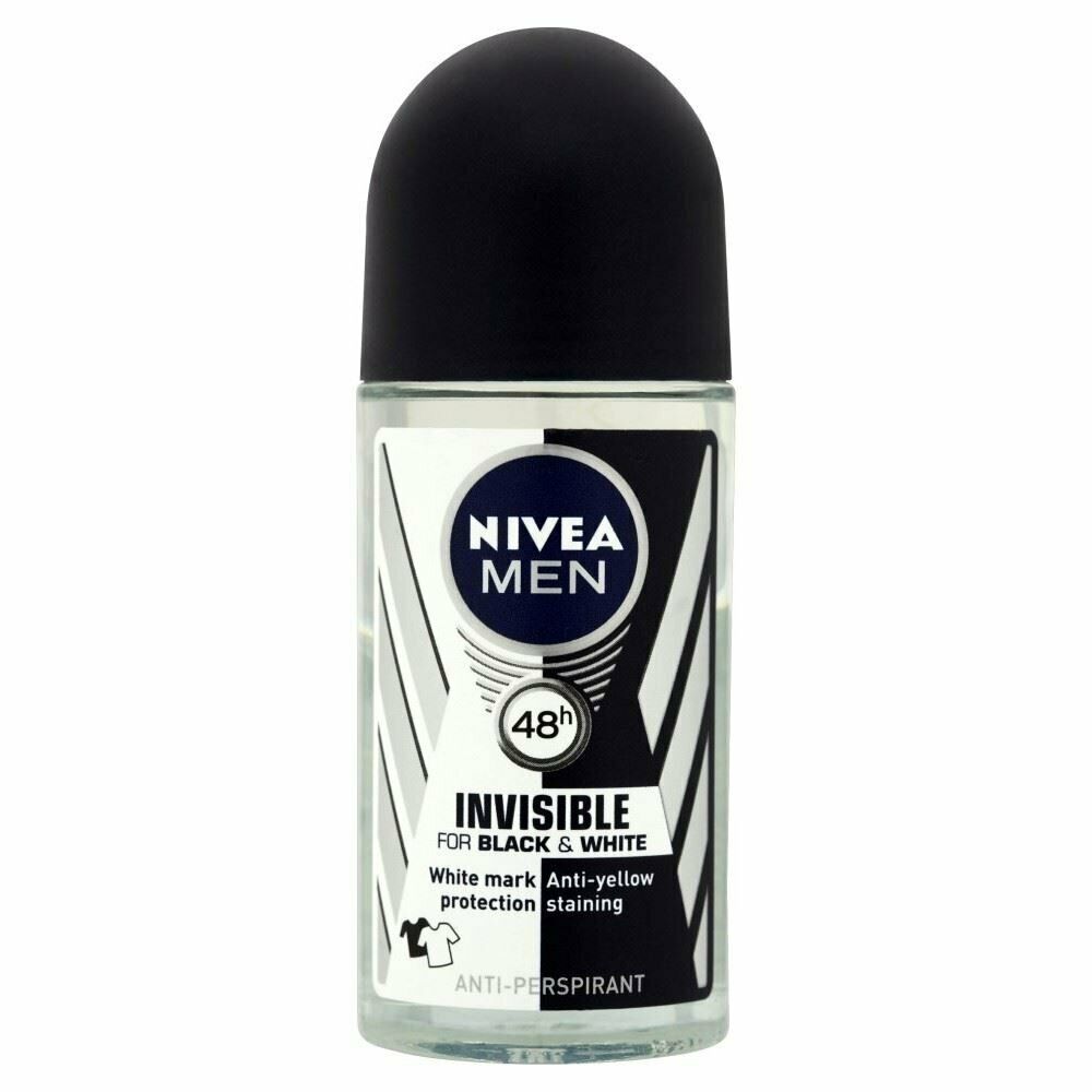 Nivea Men Invisible for Black & White Anti-Perspirant Deodorant  Roll-On 50ml