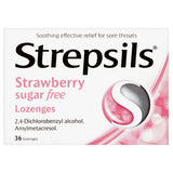 Strepsils Strawberry Sugar Free Lozenges 36 Count