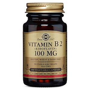 Vitamin B2 (Riboflavin) 100 mg, 100 Vegetable Capsules