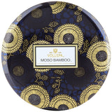 Voluspa 3 Wick Candle Decorative Tin Moso Bamboo 12 oz