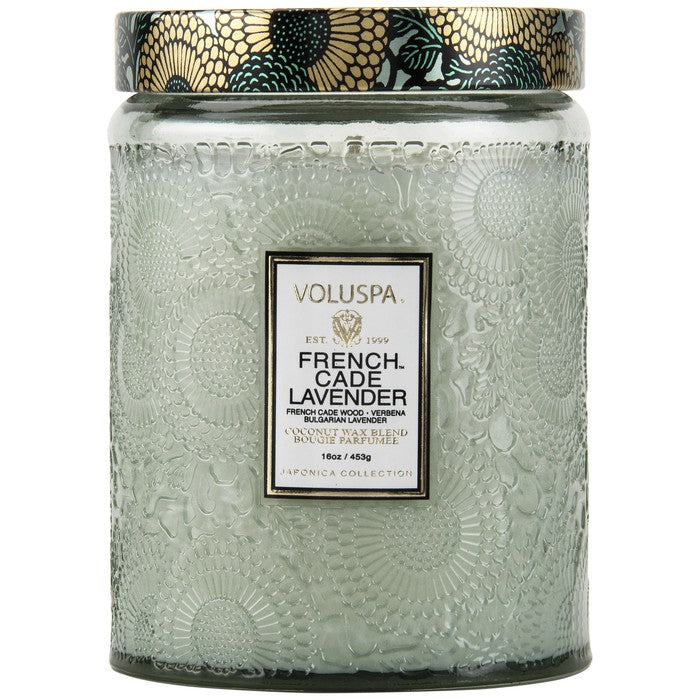 Voluspa Large Glass Jar Candle French Cade Lavender 16 oz