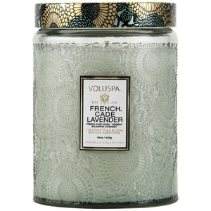 Voluspa Large Glass Jar Candle French Cade Lavender 16 oz