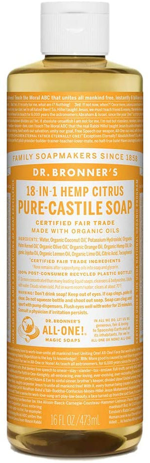 Dr. Bronner’s - Pure-Castile Liquid Soap Citrus, 16 ounce