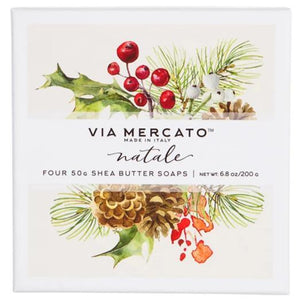 Pre De Provence Via Mercato Natale Gift Set 4 soaps 50g
