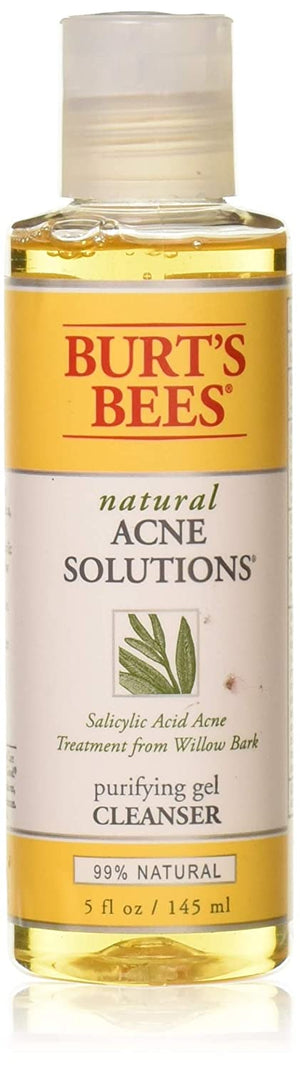 Burt's Bees Natural Acne Solutions Purifying Gel Cleanser, Face Wash for Oily Skin, 5 Oz