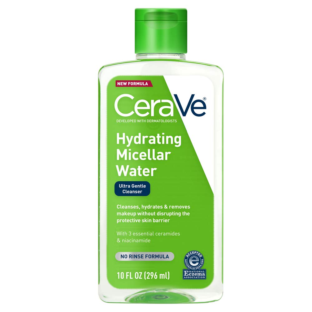 CeraVe Micellar Water New & Improved Formula Hydrating Facial Cleanser & Eye Makeup Remover Fragrance Free & Non-Irritating  10 Fl. Oz