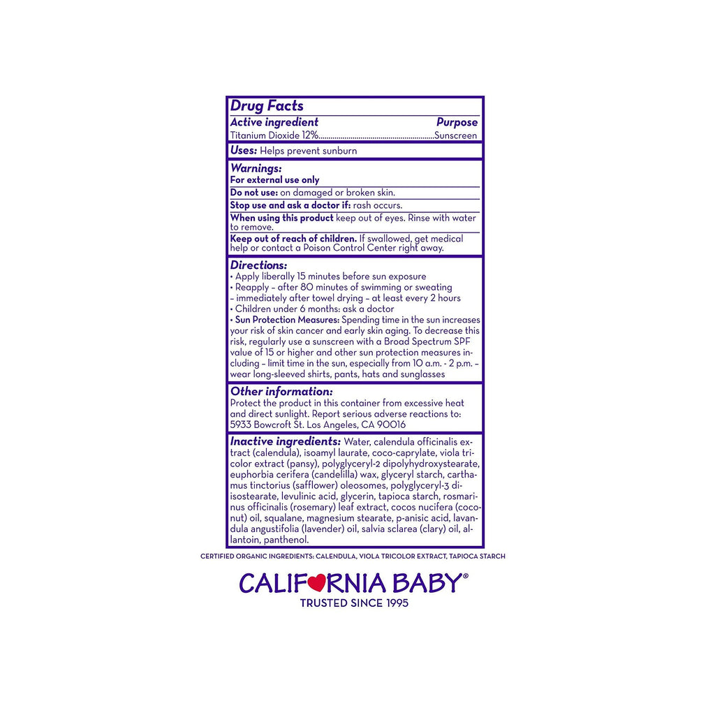 California Baby CALENDULA™ BROAD SPECTRUM SPF 30+ SUNSCREEN