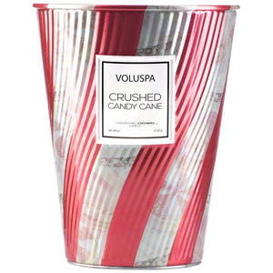 Voluspa Crushed Candy Cane 2 Wick Tin Table Candle 26 oz