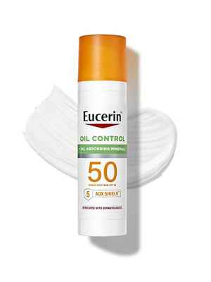 Eucerin Sun Oil Control SPF 50 Face Sunscreen Lotion with Oil Absorbing Minerals, 2.5 Fl Oz Bottle