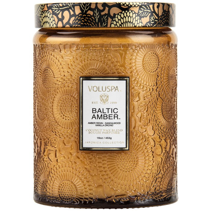 Voluspa Large Glass Jar Candle Baltic Amber 16 oz