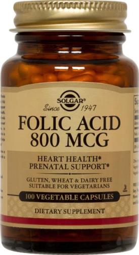 Folic Acid 800 mcg Vegetable Capsules