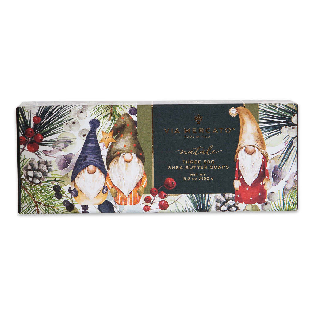 Pre De Province Via mercato Natale - Gnomes Shea Butter Soap Gift Set 3 X 50g