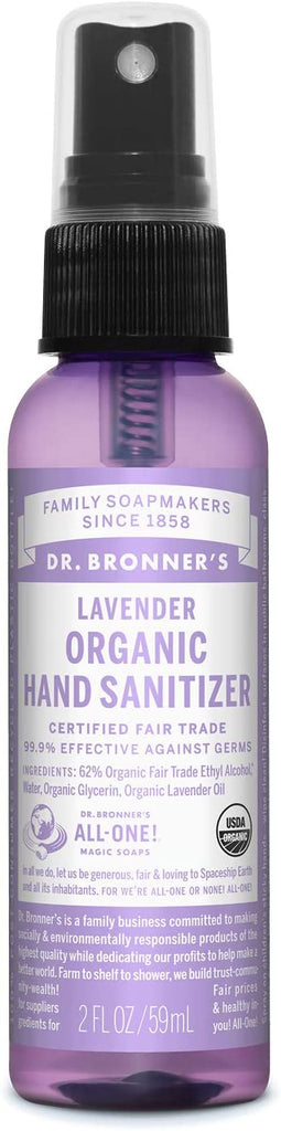 Dr. Bronner's Organic Hand Sanitizer Spray Lavender, 2oz