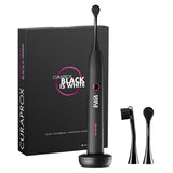 Curaprox Black is White Black Electric Toothbrush with 2 Carbon-Coated Toothbrush Heads