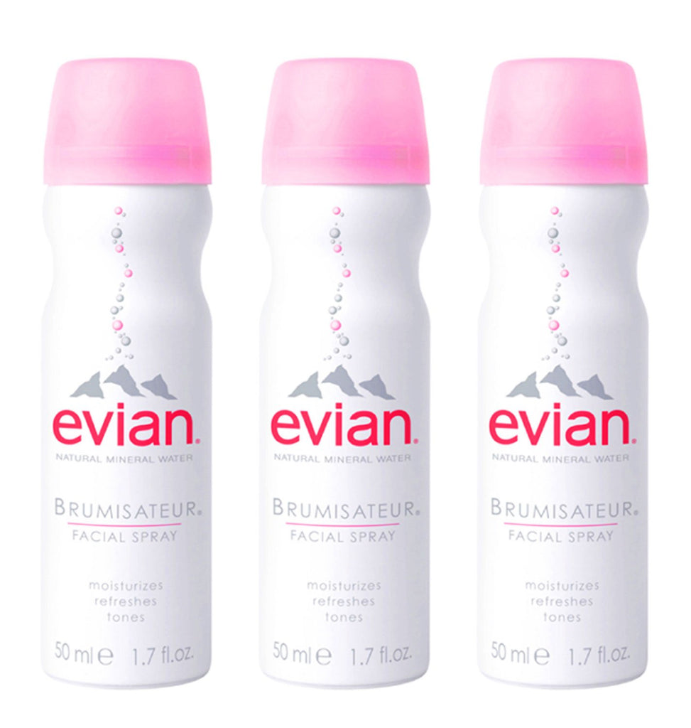 evian Natural Mineral Water Facial Spray Trio, 1.7 oz. Travel Size (3 pack)
