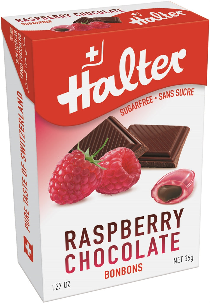 Halter Bonbon Raspberry & Chocolate Sugar Free 40g