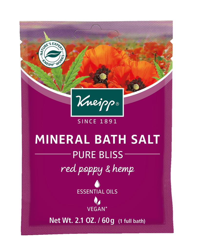 Kneipp Mini Red Poppy & Hemp Mineral Bath Salt - “Pure Bliss”