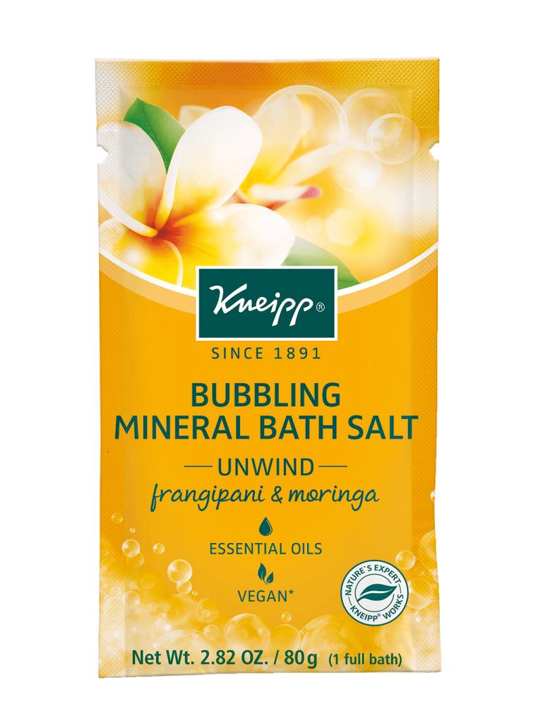 Kneipp Mini Frangipani & Moringa Bubbling Mineral Bath Salt - “Unwind”