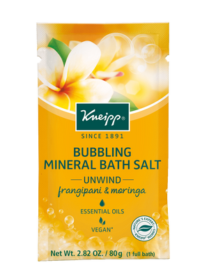 Kneipp Mini Frangipani & Moringa Bubbling Mineral Bath Salt - “Unwind”