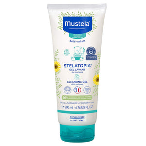 Mustela Stelatopia - Cleansing Gel - Baby Cleanser Face & Body Wash - For Eczema-Prone Skin - with Natural Avocado - Tear Free - 6.76 fl. oz.