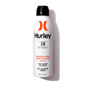 Hurley Water Resistant Sunscreen for Kids and Families, SPF 30 5.5 oz. Spray